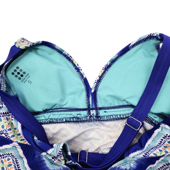 Title Nine Womens Blue Multicolor Chevron Print Tankini Swimsuit Top Size S‎ - Picture 4 of 7